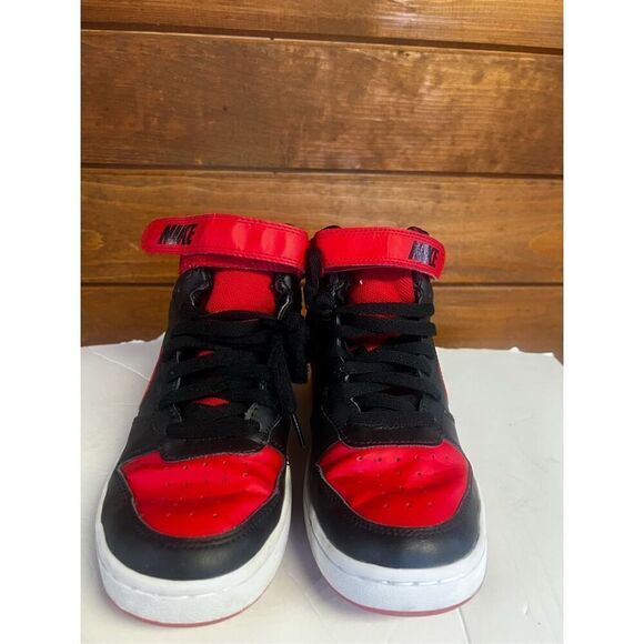 Nike Court Borough Mid 2 Black University Red (GS) Sz 6.5Y CD7782-003 - Picture 7 of 8